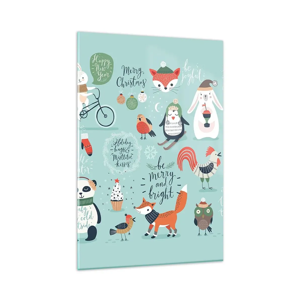 Glastavla - Bild på glas - Må det alltid vara jul! - 80x120 cm