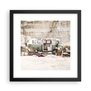 Affisch i svart ram - Dags att börja resan - 30x30 cm