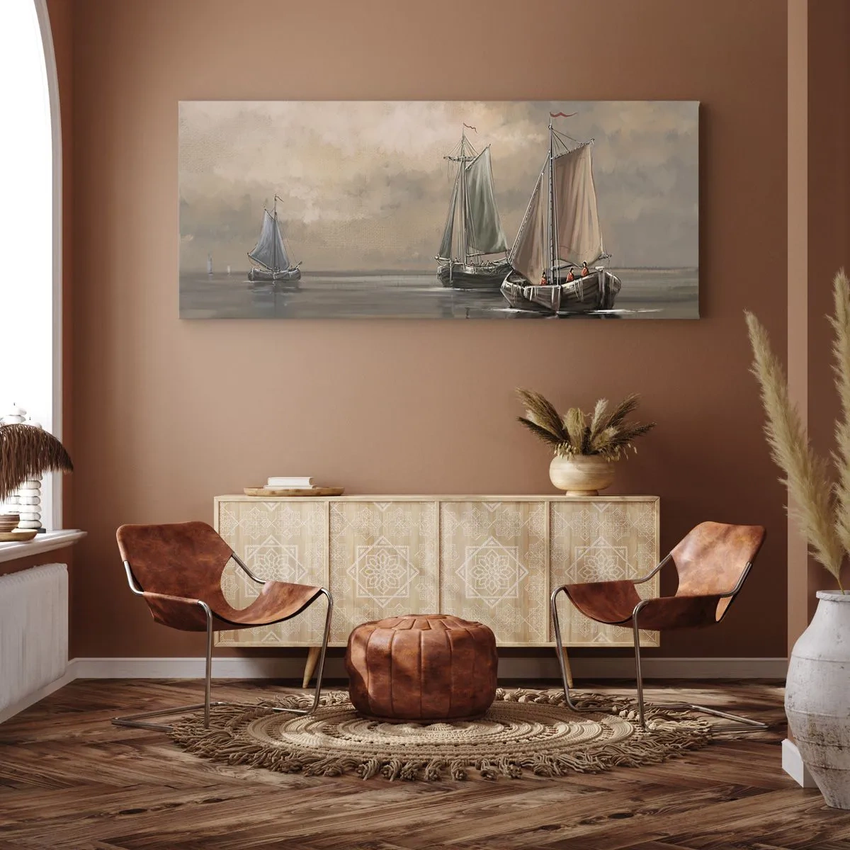 Canvastavla - Bild på duk - Seglarnas hemkomst - 120x50 cm