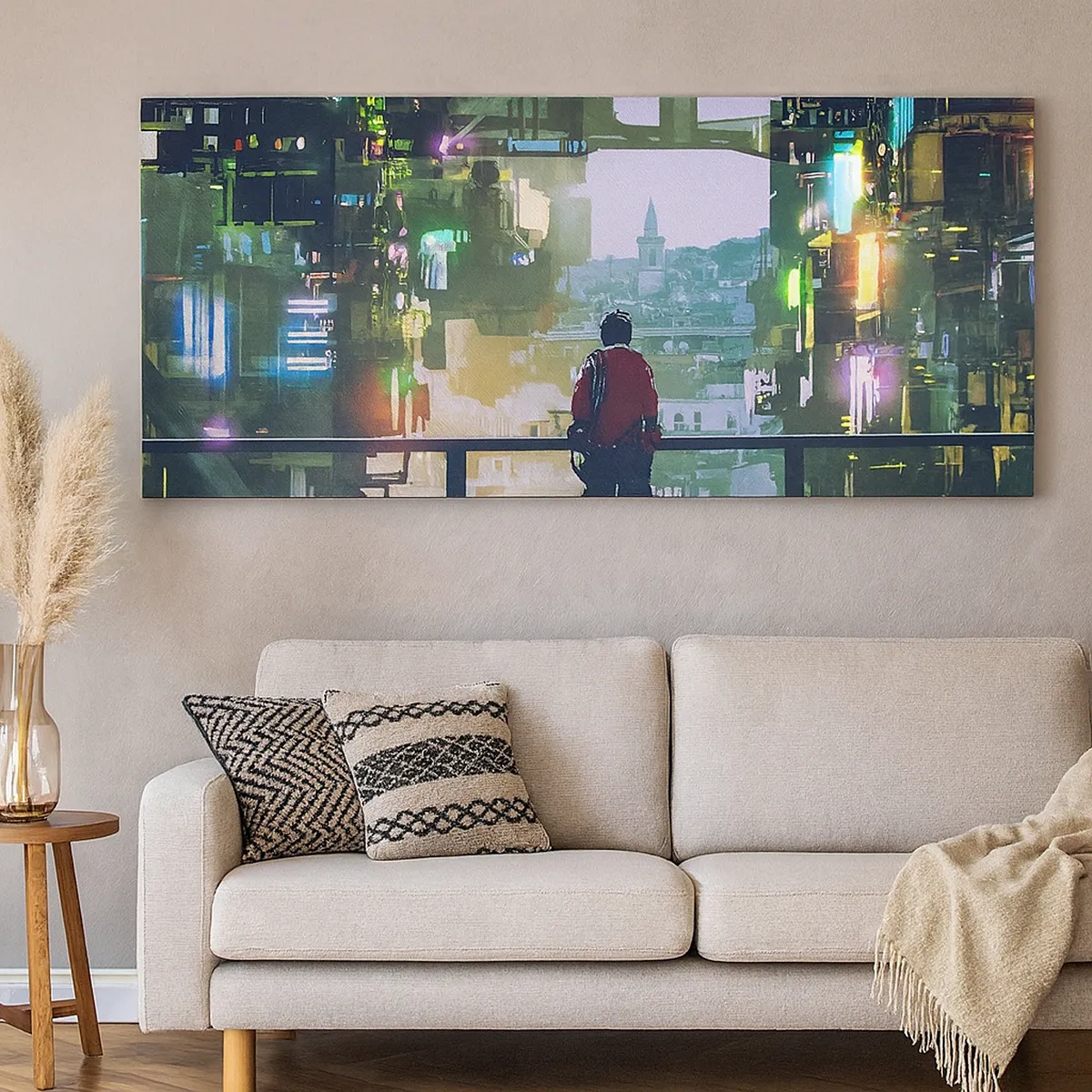 Canvastavla - Bild på duk - Två världar - 30x30 cm