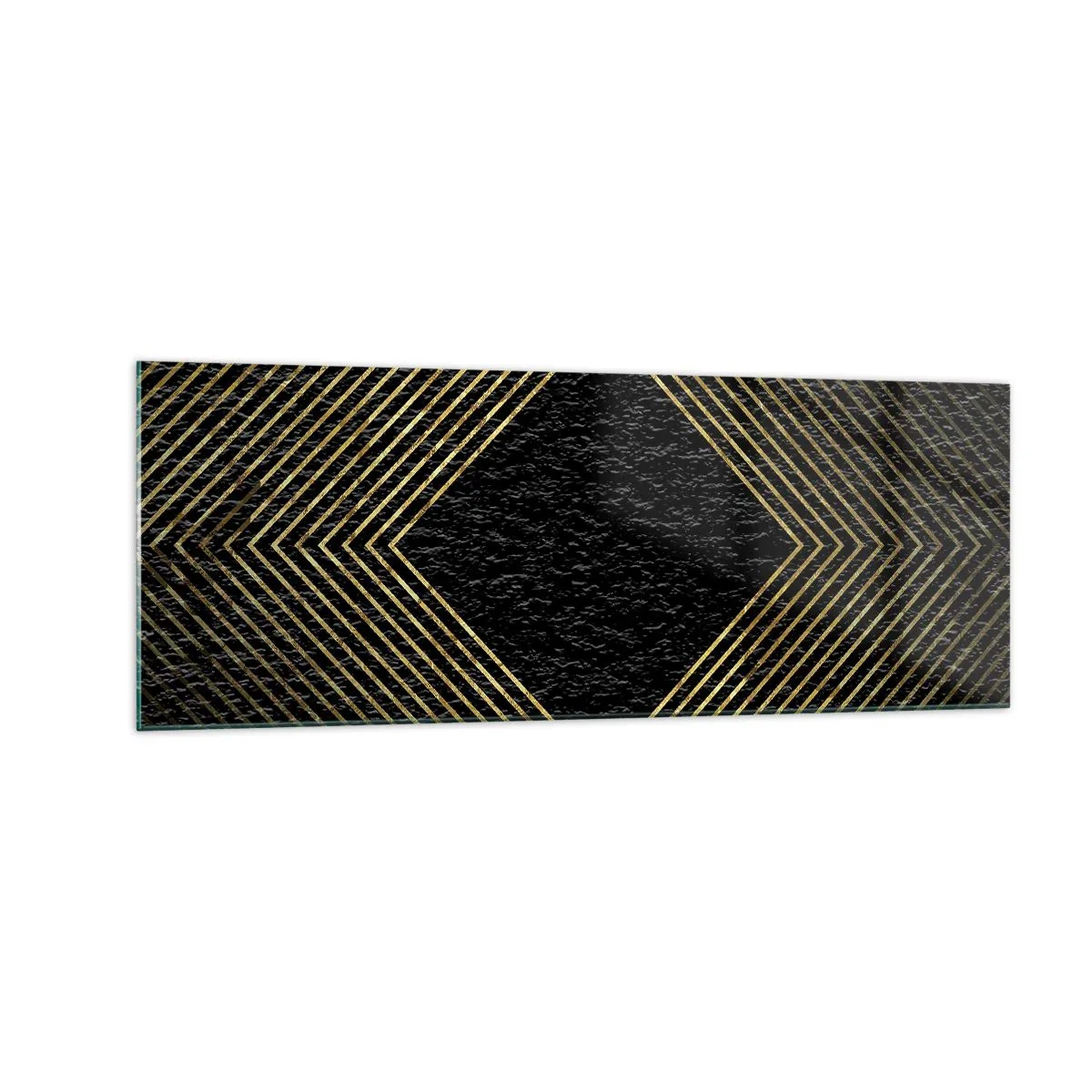 Glastavla - Bild på glas - Geometri i glamourstil - 140x50 cm