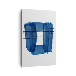 Canvastavla - Bild på duk - Svart-blå komposition - 80x120 cm