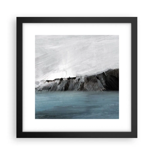 Affisch i svart ram - Vatten - jord: en krock mellan elementen - 30x30 cm