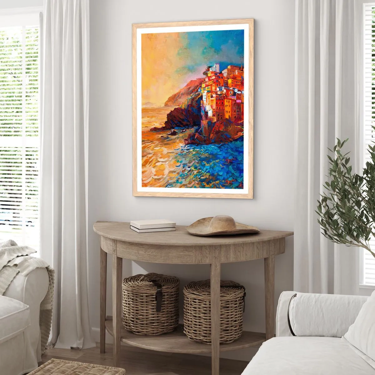 Affisch i ram av ljusek - Italiensk stämning - 30x40 cm