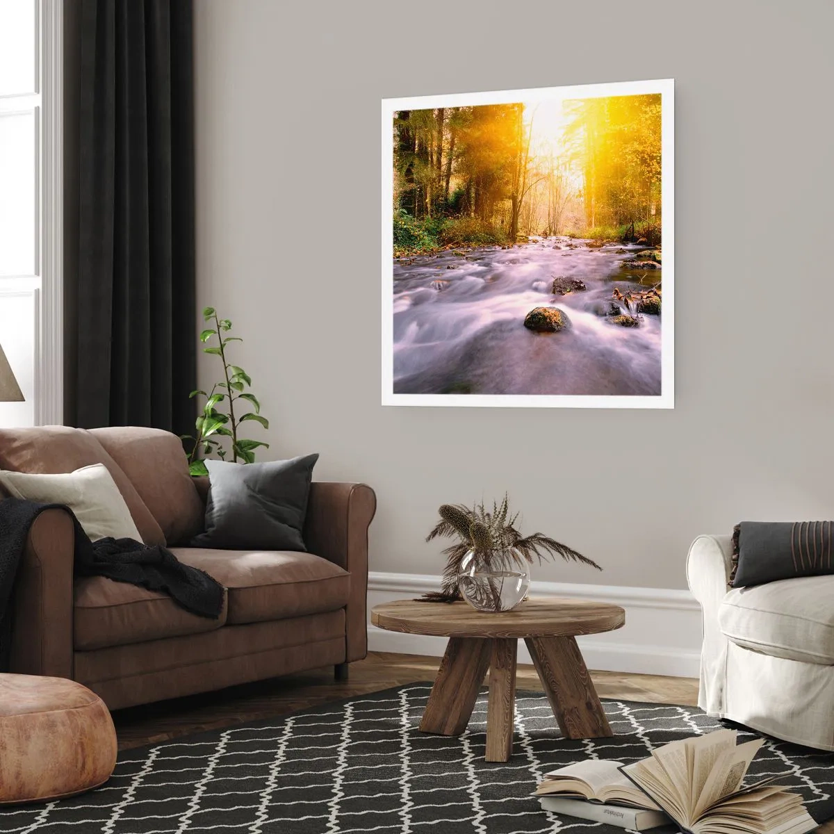 Affisch - Malakit i silver-guld infattning - 40x40 cm