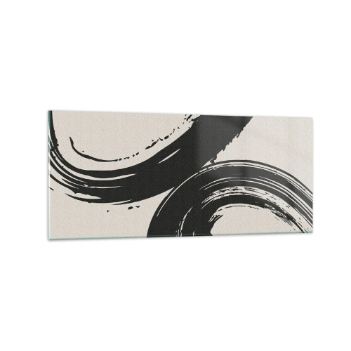 Glastavla - Bild på glas - Svepande och cirkulärt - 120x50 cm