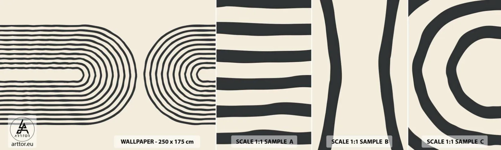 Provbit av självhäftande fototapet Deluxe Sticker - Om en stund... - Abstraktion, Grafik, Bit - 100x30 cm