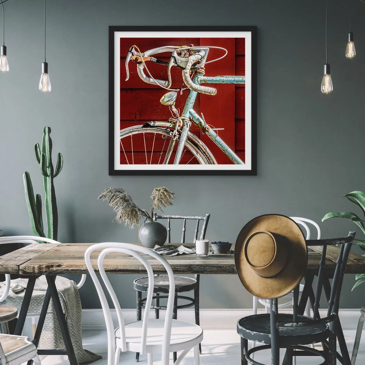 Affisch i svart ram - Skapad för segrar - 40x40 cm