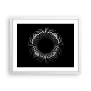 Affisch i vit ram - Svart sol - 50x40 cm