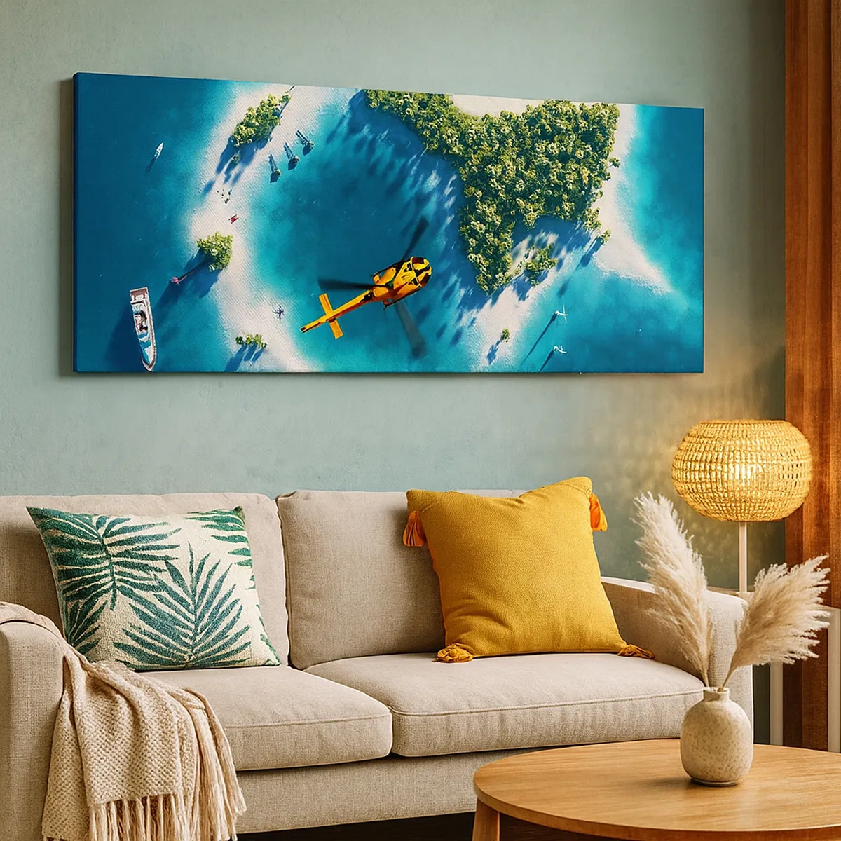 Canvastavla - Bild på duk - Köp dig en ö - 30x30 cm