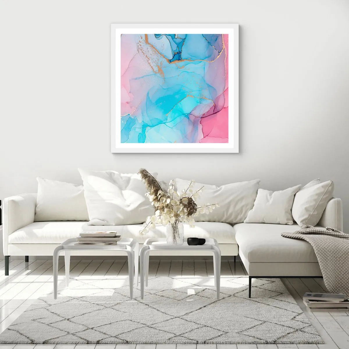 Affisch i vit ram - Möte och infiltration - 40x40 cm