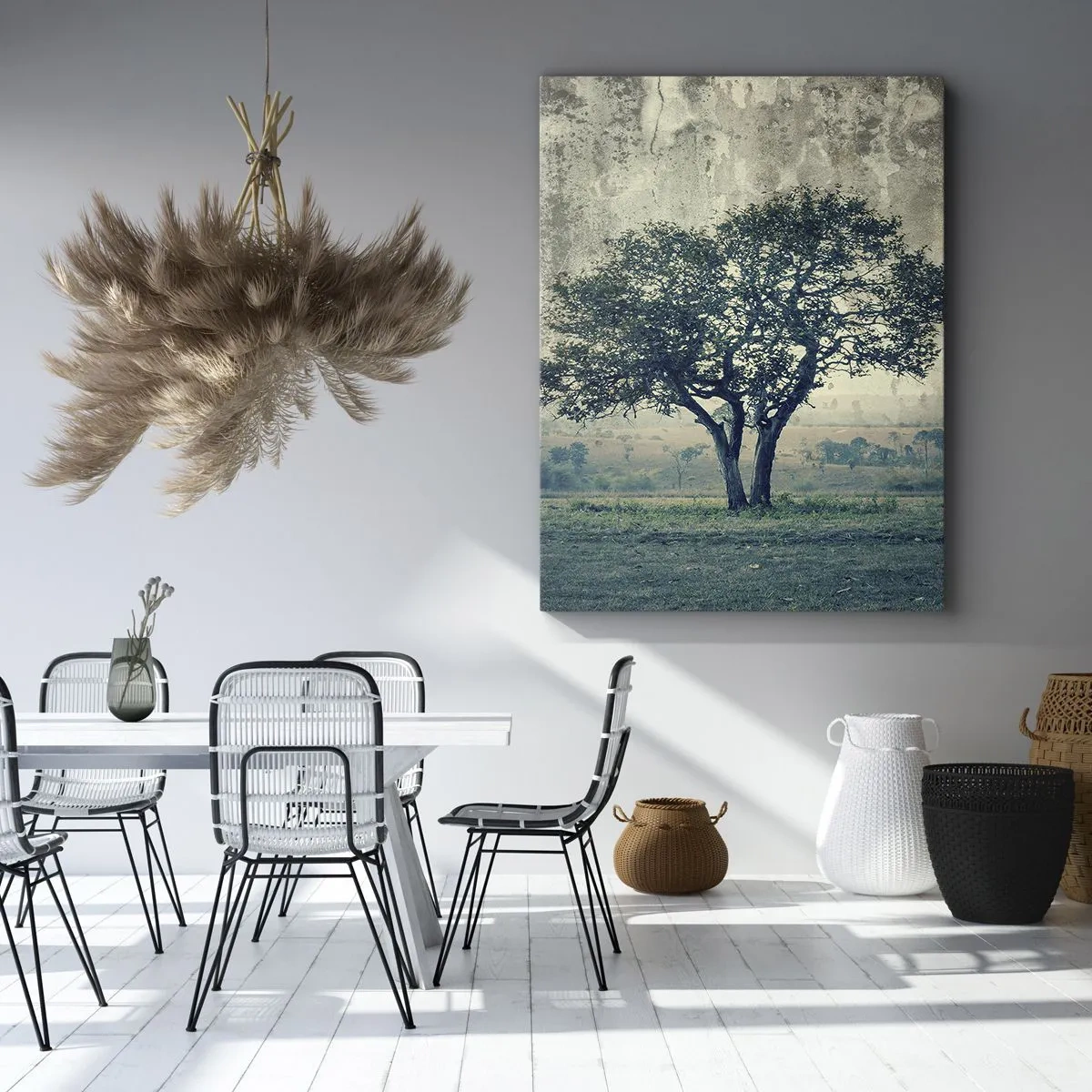 Canvastavla - Bild på duk - Äppelträd på blå betesmark? - 50x70 cm