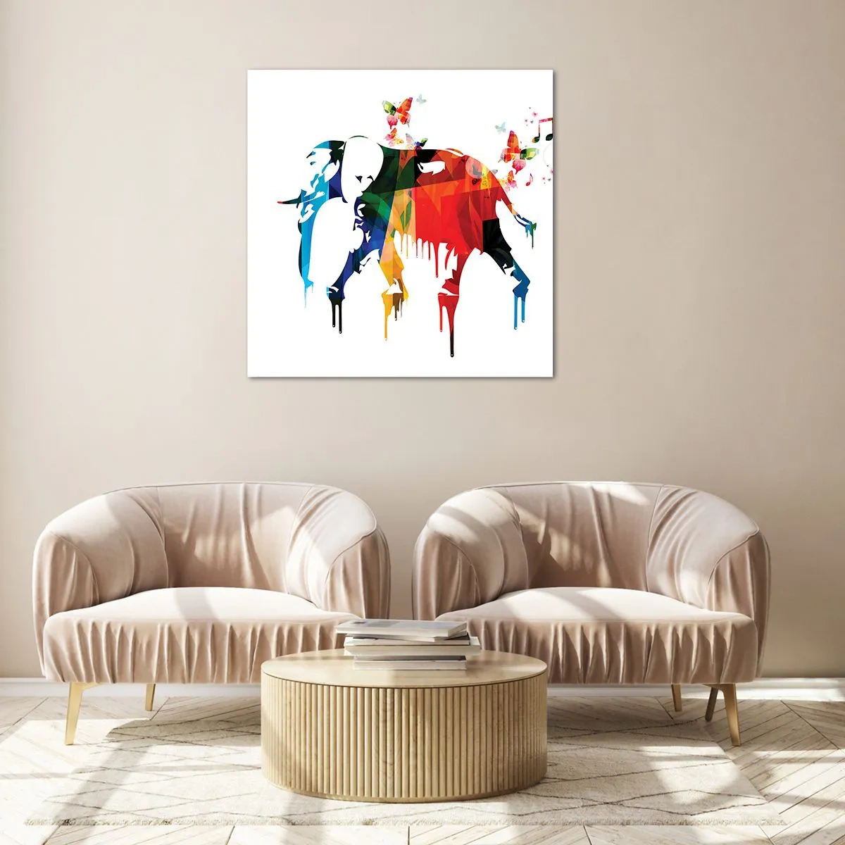 Glastavla - Bild på glas - Var och en kan dansa - 60x60 cm