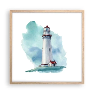 Affisch i ram av ljusek - Milda syster av det blåa - 50x50 cm