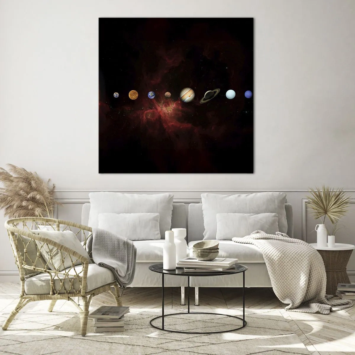 Glastavla - Bild på glas - Vårt grannskap - 50x50 cm