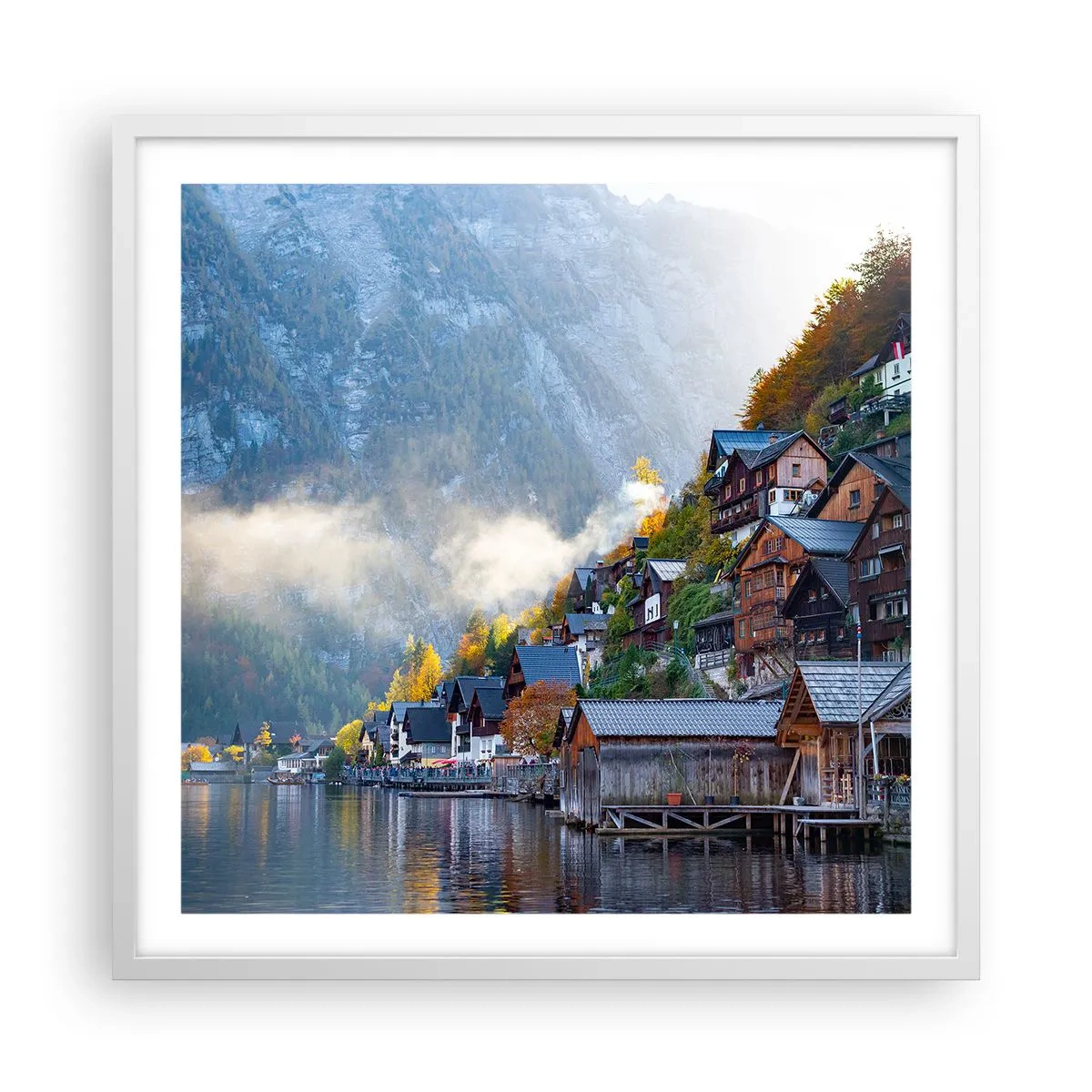 Affisch i vit ram - Alpina klimat - 60x60 cm