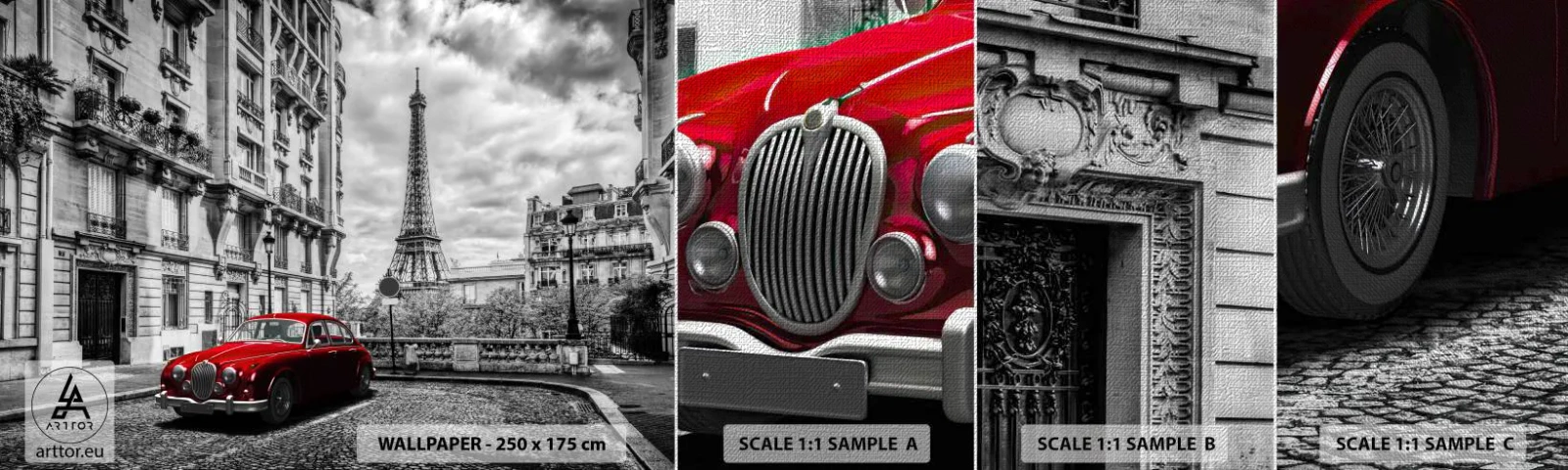 Provbit av fototapet Premium Canvas - Rovdjuret i staden - Stad, Eiffeltornet, Paris - 100x30 cm