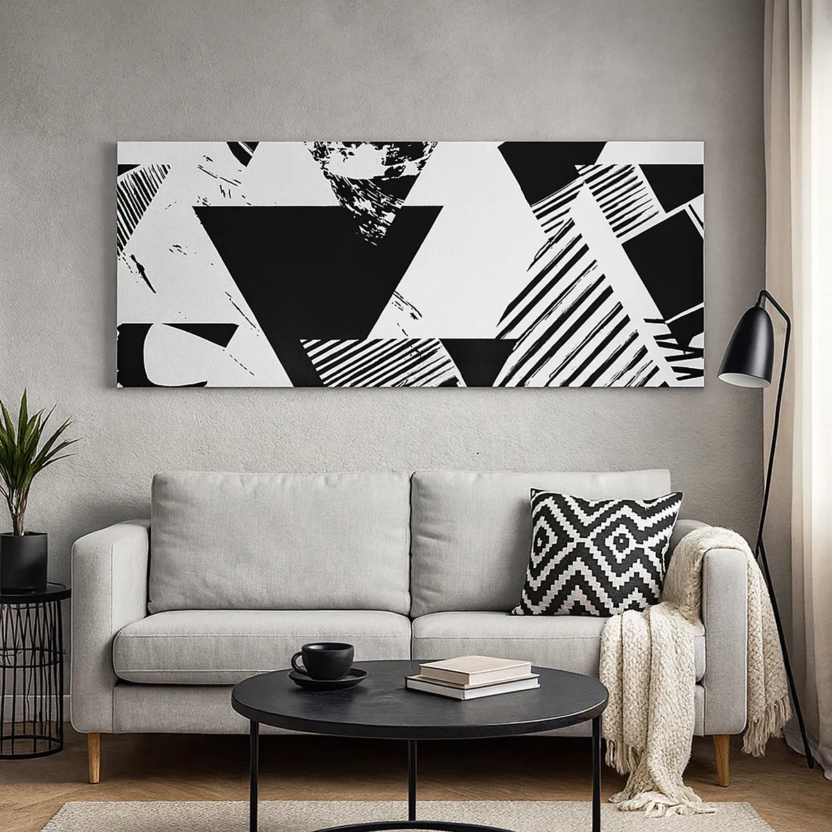 Canvastavla - Bild på duk - Det regnar trianglar - 30x30 cm