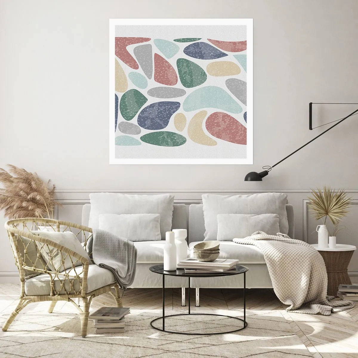 Affisch - Mosaik av pulveriserade färger - 60x60 cm