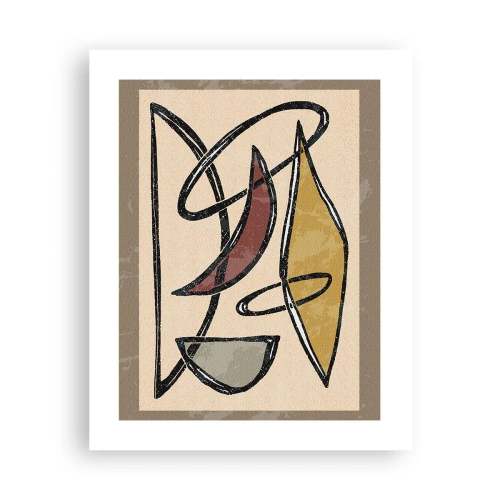 Affisch - Komposition - bågar och ovaler - 40x50 cm