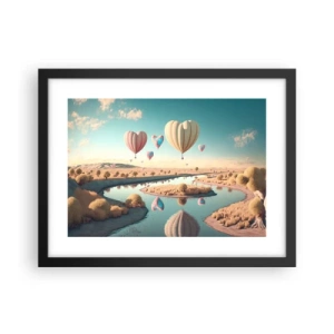 Affisch i svart ram - Kärleken låter dig sväva - 40x30 cm