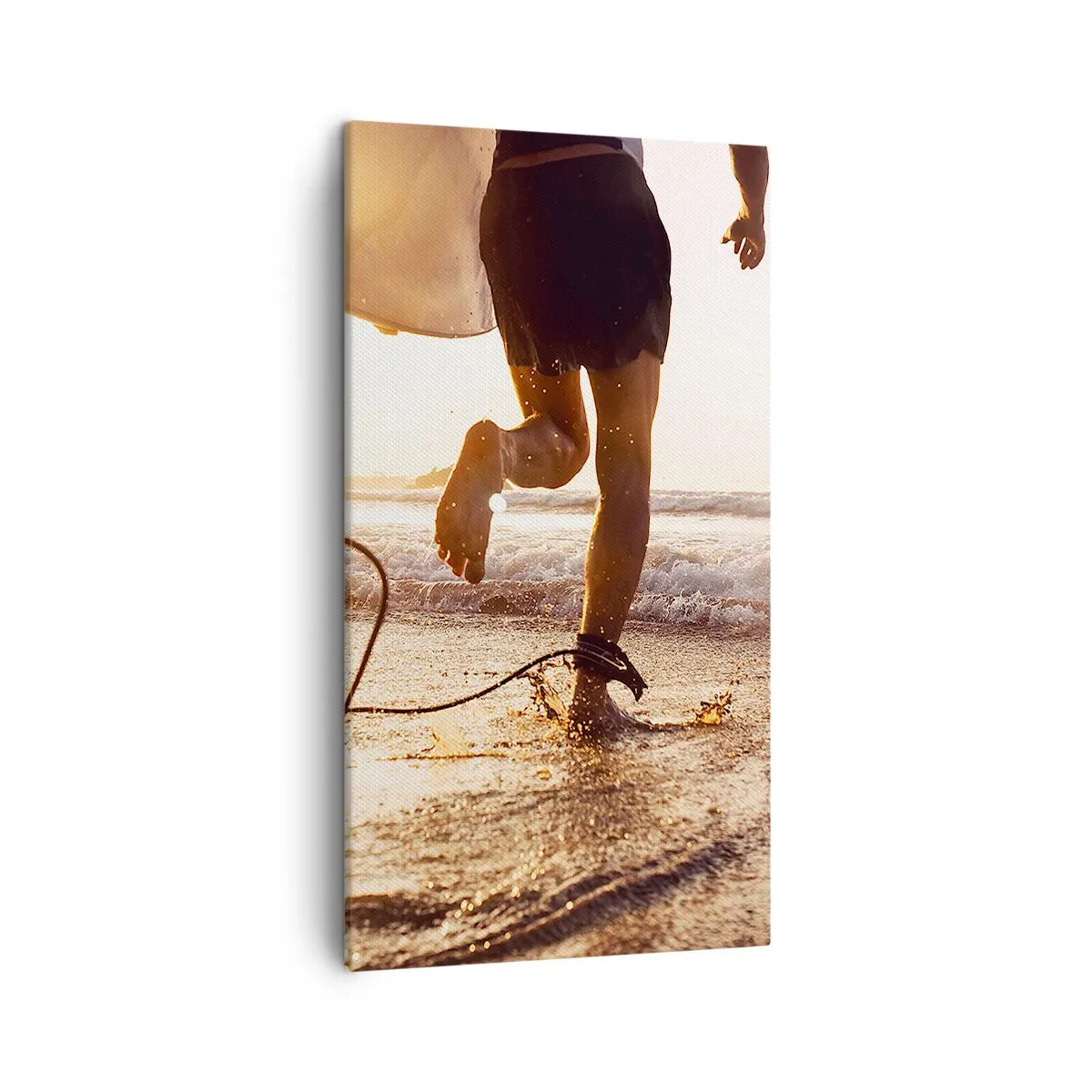 Canvastavla - Bild på duk - Möta vågorna - 45x80 cm