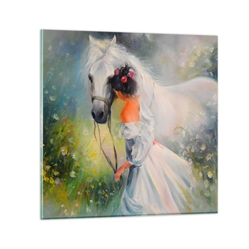 Glastavla - Bild på glas - Ur en vacker dröm - 70x70 cm