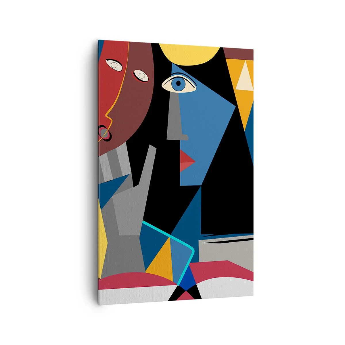 Canvastavla - Bild på duk - Kubistiskt samtal - 80x120 cm