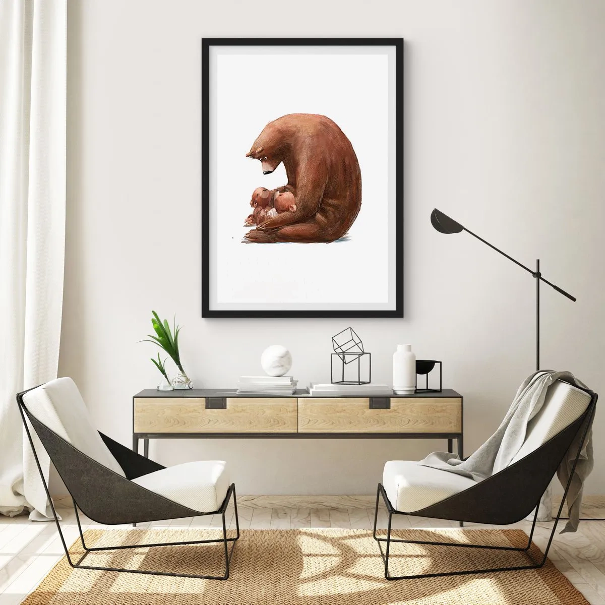 Affisch i svart ram - Söta drömmar, barn - 61x91 cm