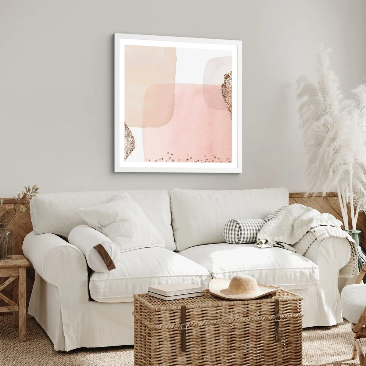 Affisch i vit ram - Titta genom färgen - 40x40 cm