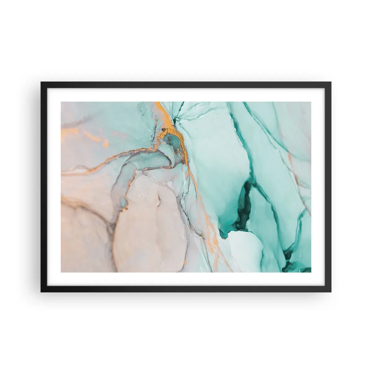 Affisch i svart ram - Formernas och färgernas dans - 70x50 cm