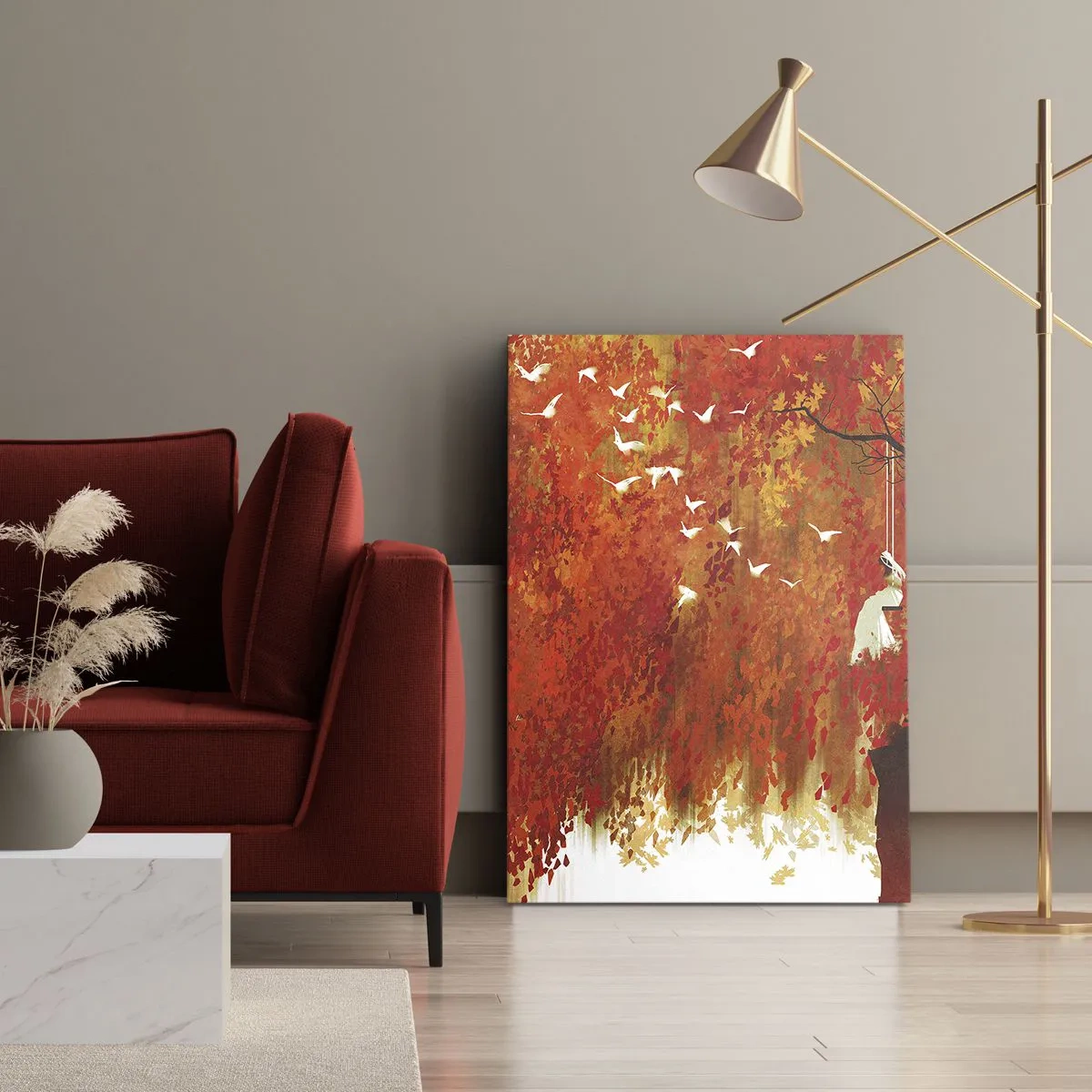 Canvastavla - Bild på duk - Flyger hon med oss? - 50x70 cm