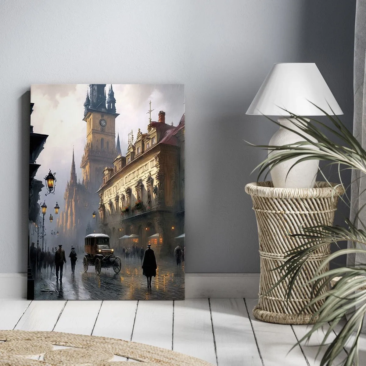 Canvastavla - Bild på duk - Magin under en kväll i Prag - 50x70 cm
