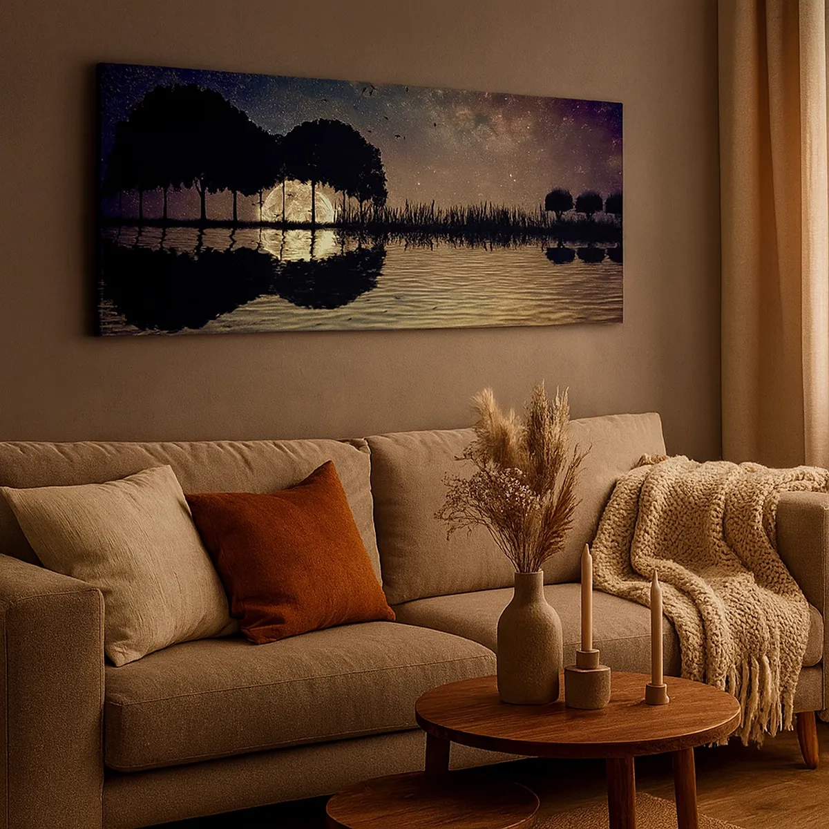 Canvastavla - Bild på duk - En natt i världens ände - 30x30 cm