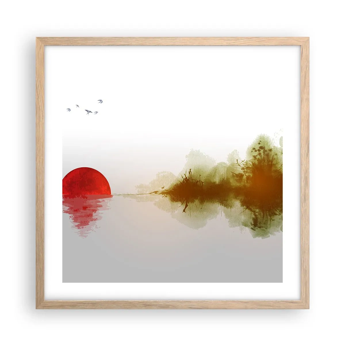 Affisch i ram av ljusek - Ett löfte om lugn - 50x50 cm