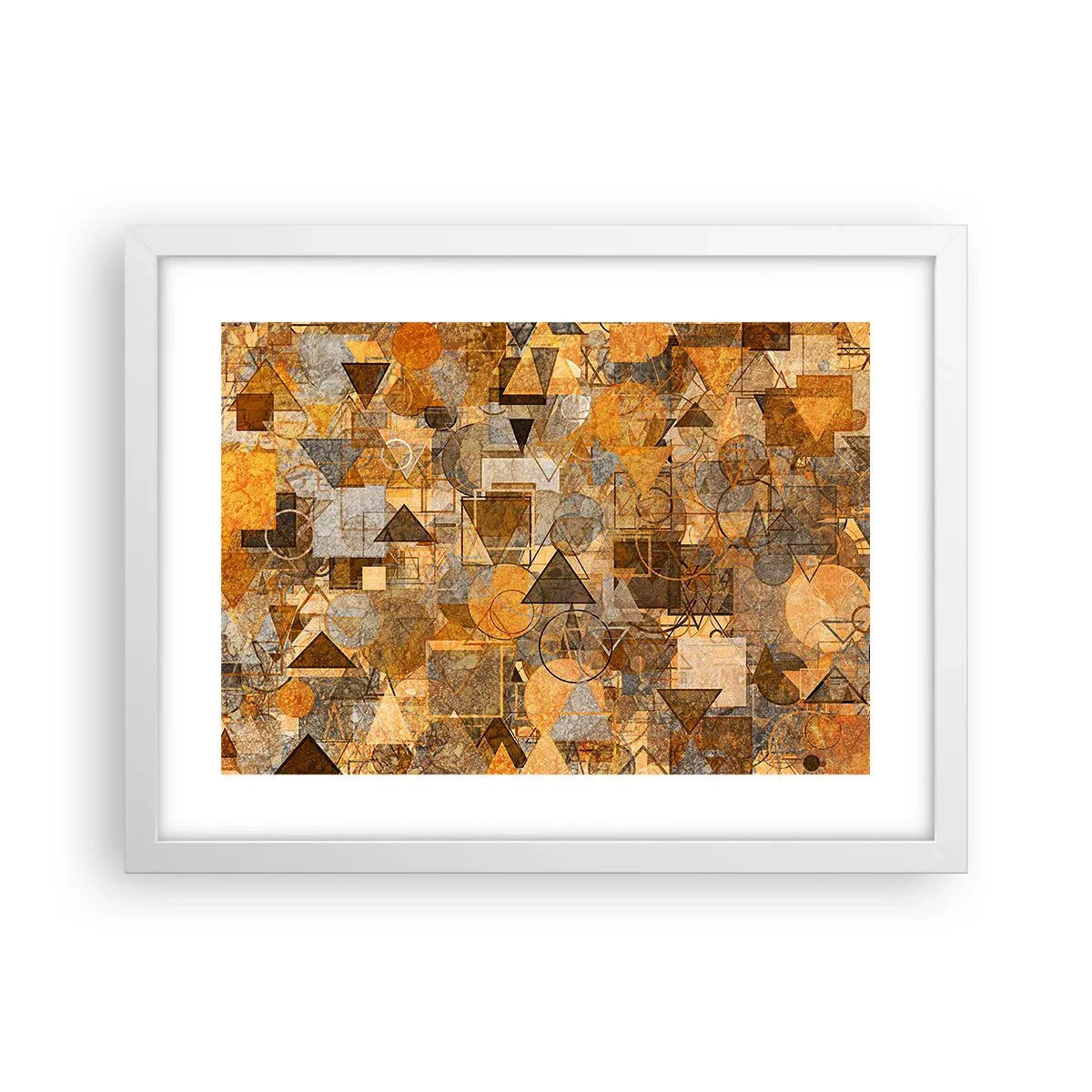 Affisch i vit ram - Värld infattad i form - 40x30 cm