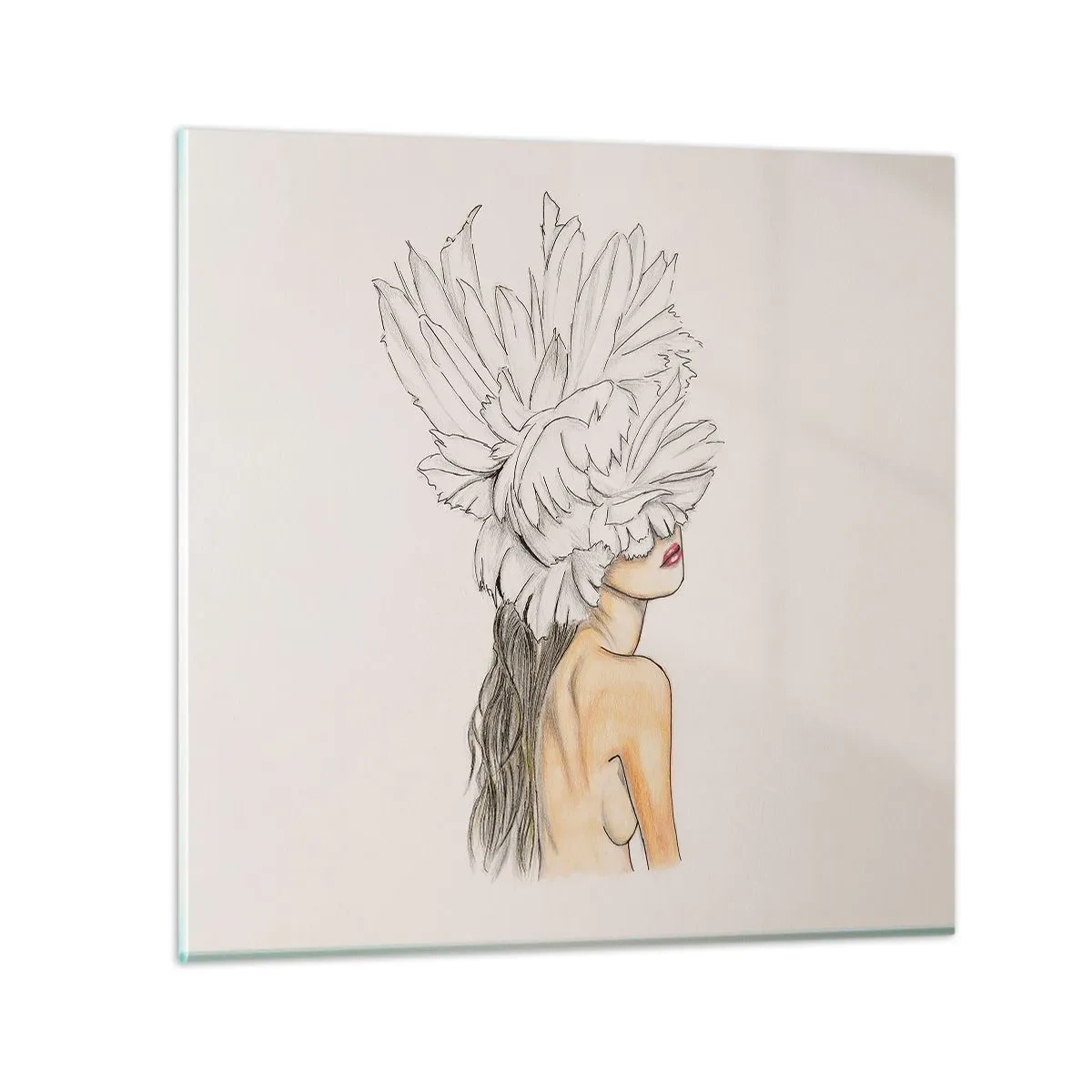 Glastavla - Bild på glas - Krönt skönhet - 30x30 cm