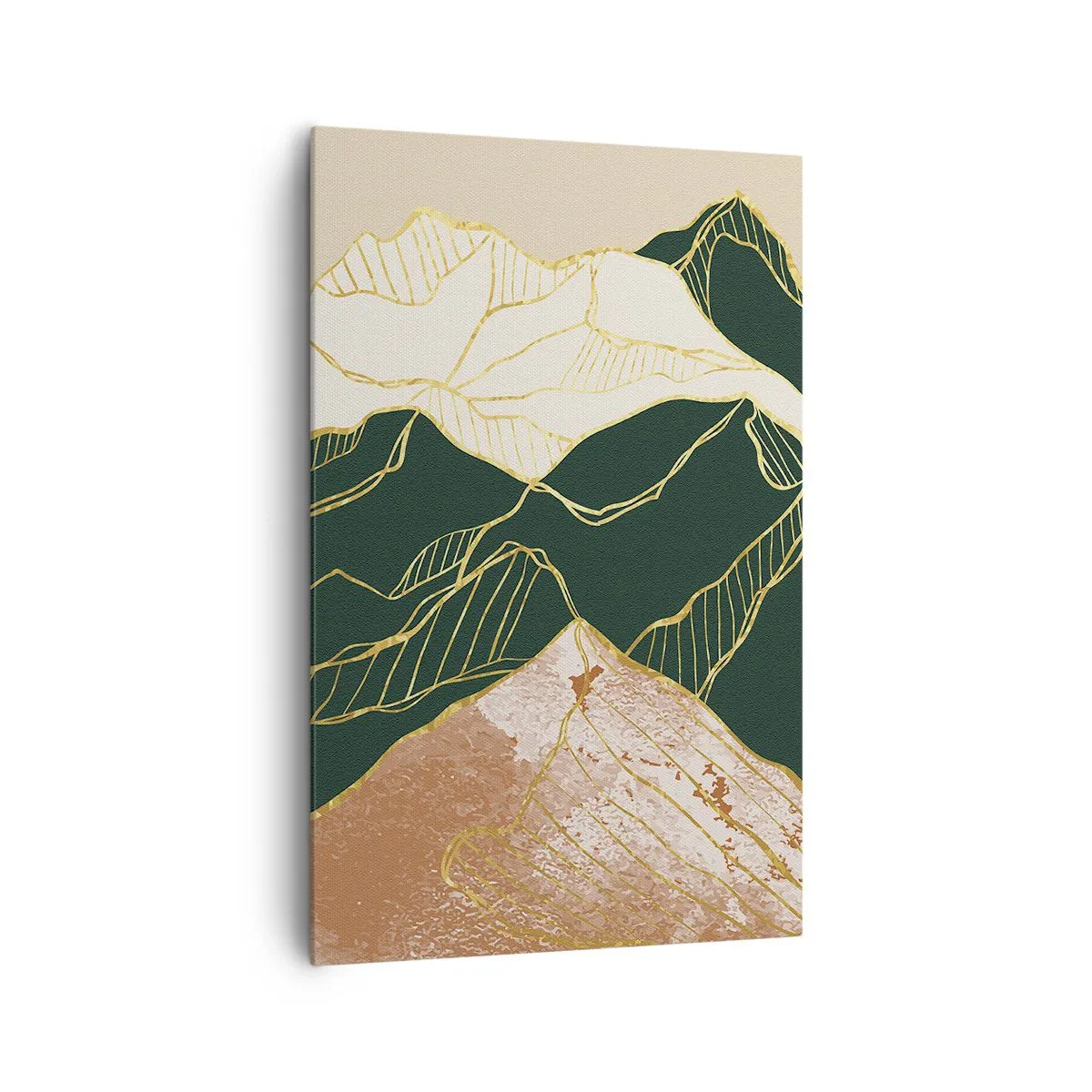 Canvastavla - Bild på duk - Gyllene bergstoppar - 80x120 cm