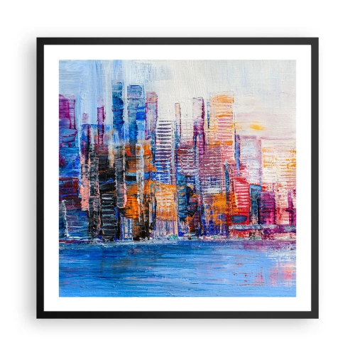 Affisch i svart ram - En glädjefylld metropol - 60x60 cm