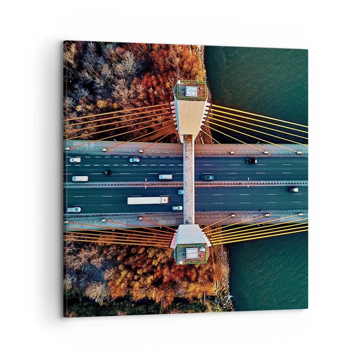 Canvastavla - Bild på duk - Bortom vatten, bortom skog - 50x50 cm