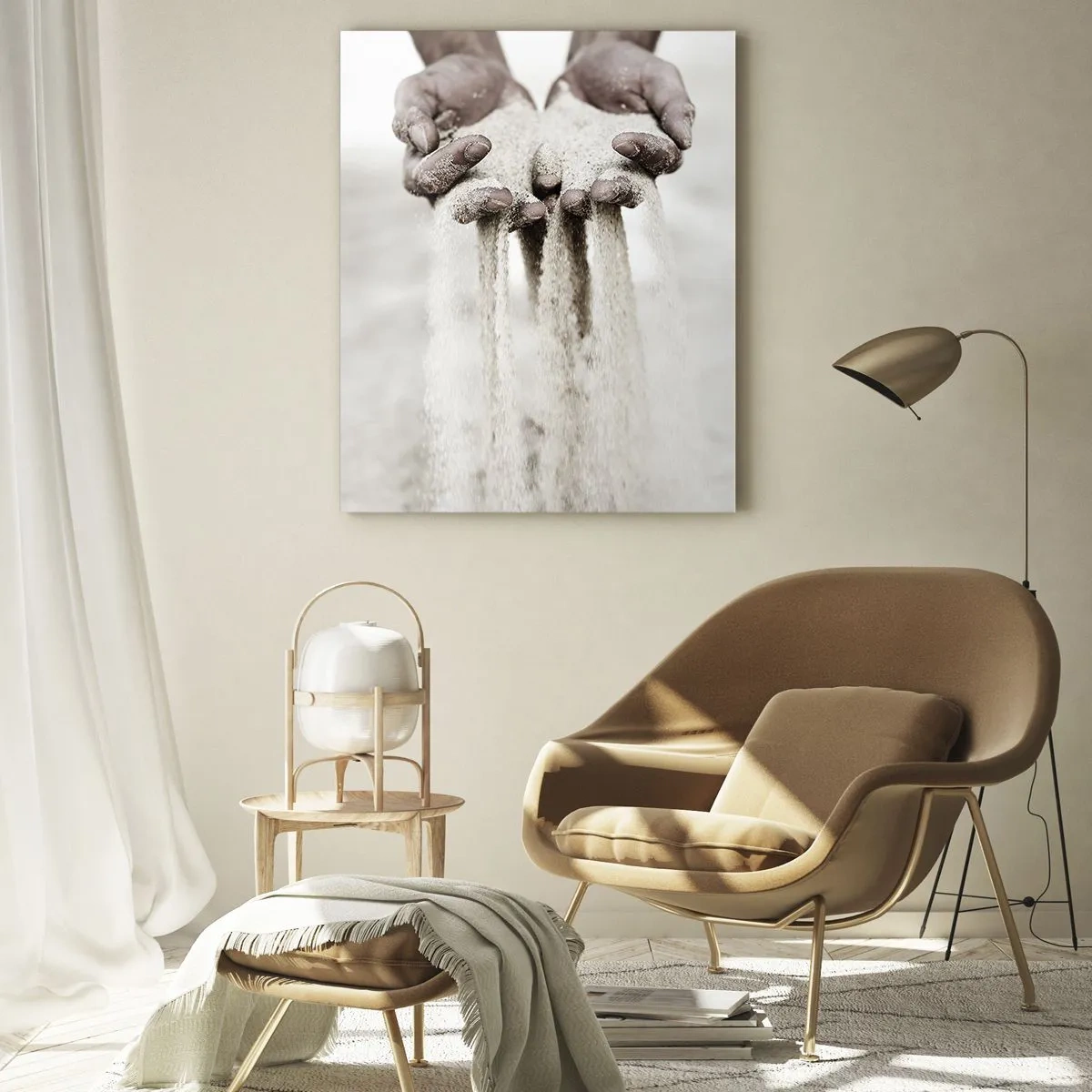 Glastavla - Bild på glas - Med dessa händer... - 50x70 cm