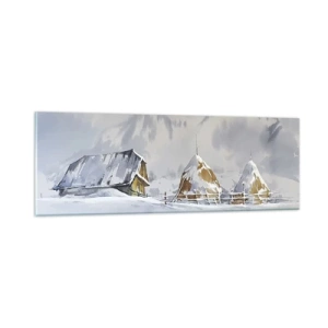 Glastavla - Bild på glas - I snödalen - 90x30 cm