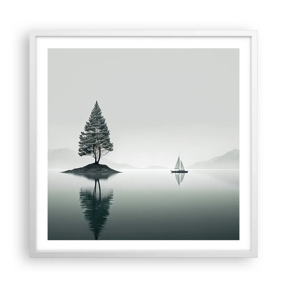 Affisch i vit ram - En dröm - 60x60 cm