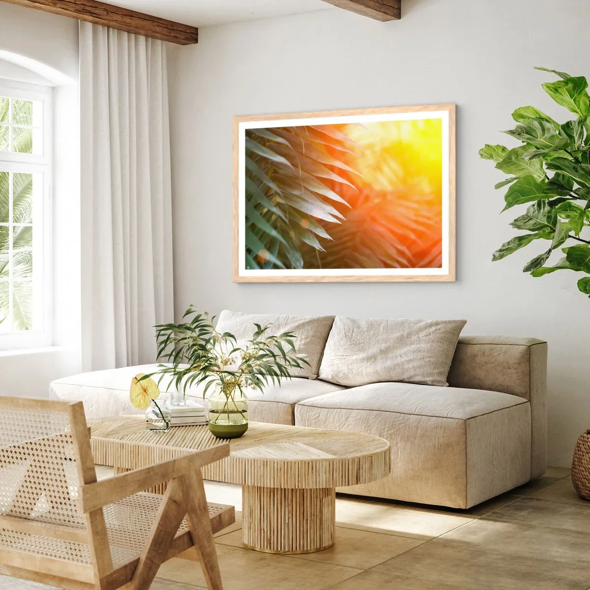 Affisch i ram av ljusek - En morgon i djungeln - 91x61 cm