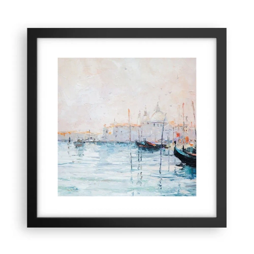 Affisch i svart ram - Bortom vatten, bortom dimma - 30x30 cm