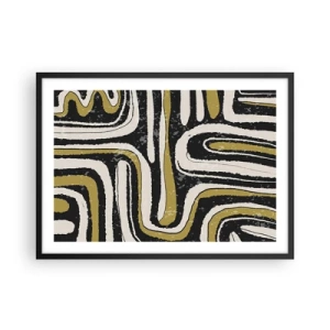 Affisch i svart ram - Komposition: stråk och gränder - 70x50 cm