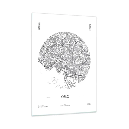 Glastavla - Bild på glas - Oslos anatomi - 50x70 cm