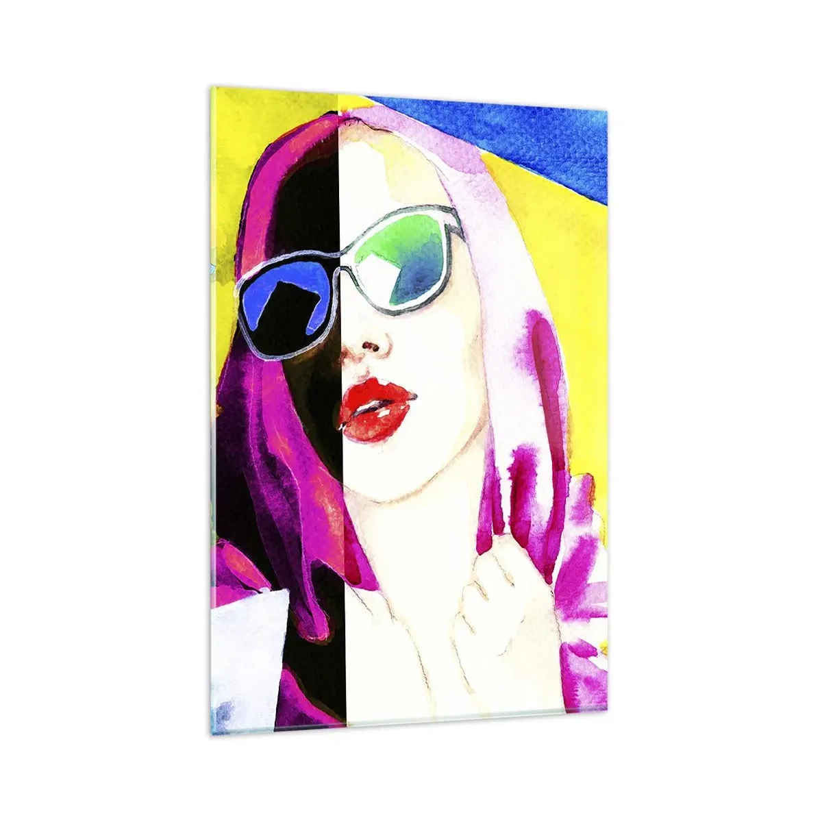 Glastavla - Bild på glas - Jag är varken vit eller svart - 80x120 cm