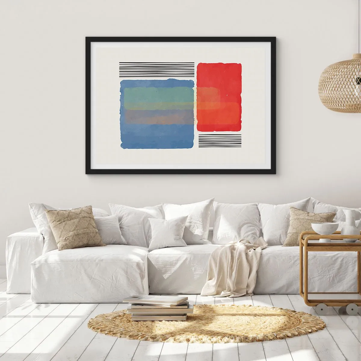 Affisch i svart ram - Geometrins anda  - 100x70 cm