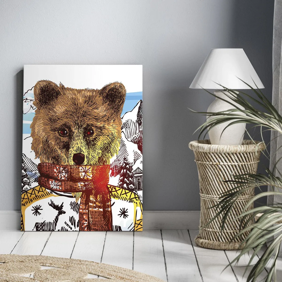 Canvastavla - Bild på duk - Björnens koja - 45x80 cm